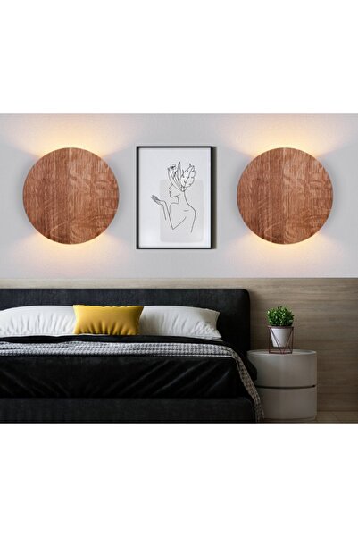 hü ma tasarım ve aksesuar İpli Switch Butonlu Anahtarlı Doğal Ahşap Yuvarlak Rustik Salon Duvar Aplik Kütük Aplik 220 V