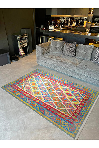 Rugs Modern Halı Maya Koleksiyonu Çok Renkli Etnik Desenli Dokuma Taban Moder...