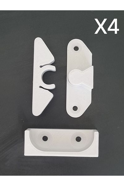 Akibo Durable Fly Screen Set White (4 Pcs) - Reinforced Fly Screen Handle and Fly Screen Snap