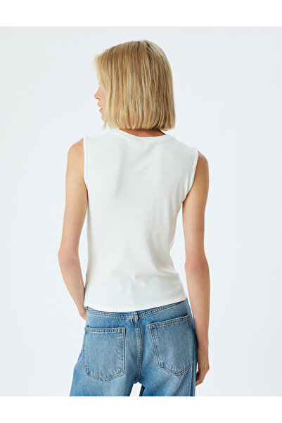 Koton Basic-Tanktop aus Viskose-Stoff mit Rundhalsausschnitt