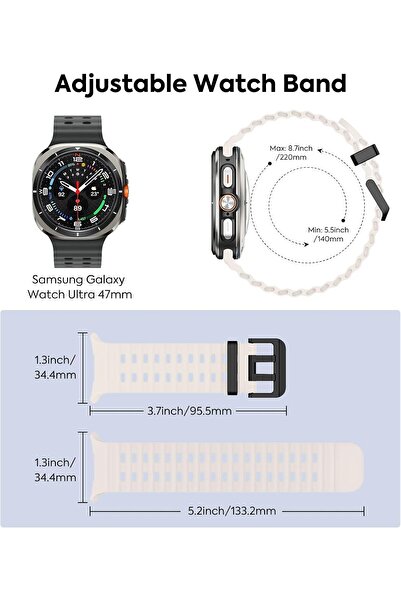 Deppo Trend Samsung Galaxy Watch Ultra 47mm Uyumlu Kordon Liquid Silikon Spor Renkli Kordon