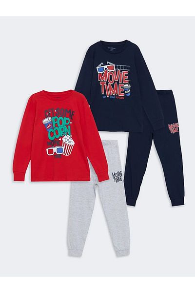 LC Waikiki Lcw Kids Vibrant Red Crew Neck Boy's Pajamas Set 2 Pieces