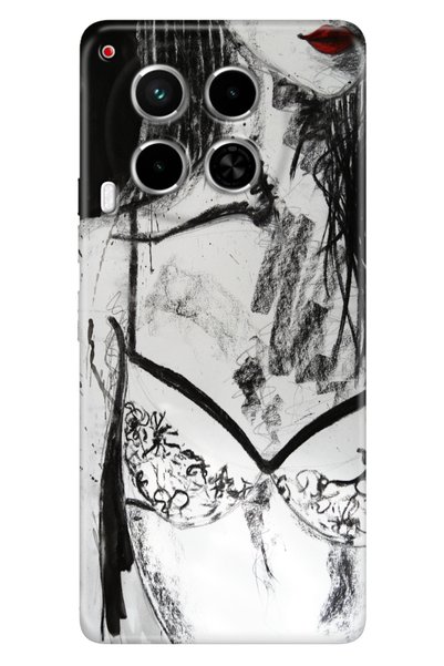 TECNO Camon 30 Case Camon30 Pattern Printed Silicone Black Pen