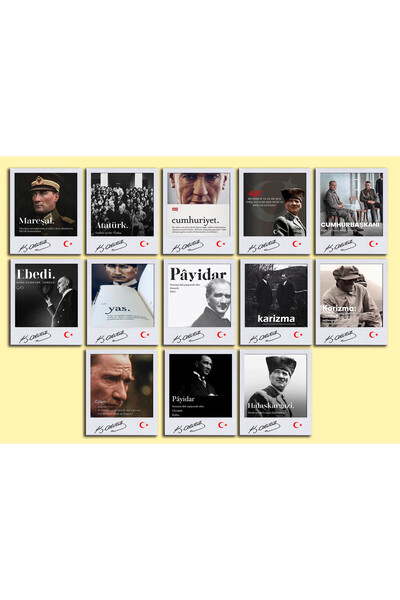 TELLGRAF مجموعة بطاقات بريدية تحت عنوان أتاتورك (10x6 سم 13 قطعة)