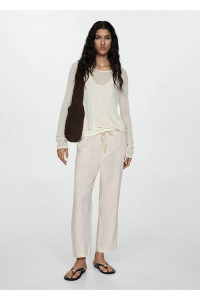 MANGO Woman Plátěné jogger kalhoty