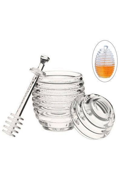 noirsecret Honey Jar Spiral Honey Spoon