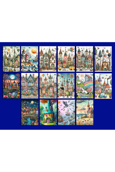 TELLGRAF مجموعة بطاقات بريدية تحت عنوان المنازل المثيرة للاهتمام (10x15 سم 4 ...