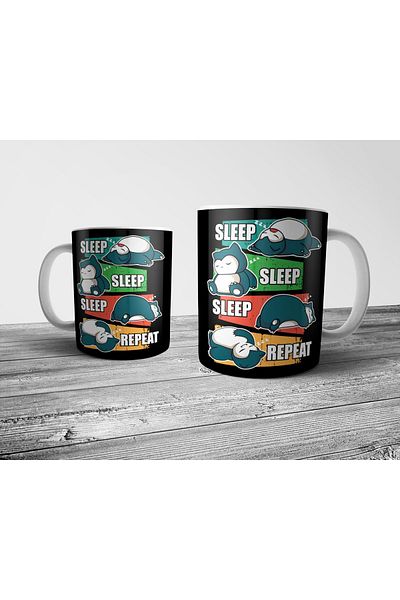 Pixxa Snorlax Pokemon Sleep Repeat Mug