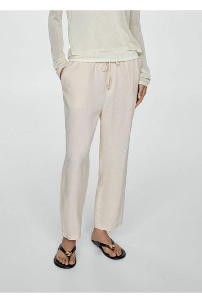 MANGO Woman Plátěné jogger kalhoty