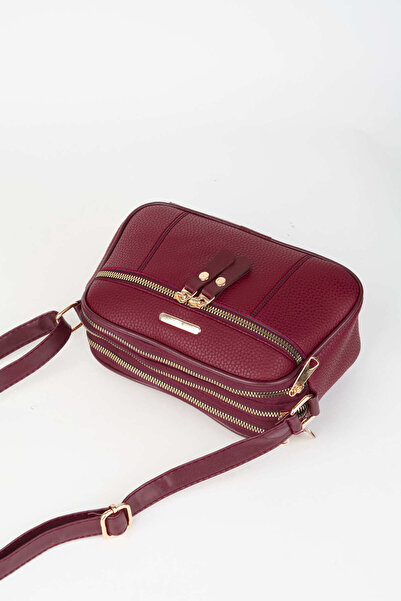 Vivaq Women's Squirrel Claret Red 4 Compartment Faux Leather Medium Size Zipper Closure Handbag and Shoulder Bag