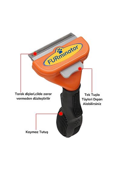 RUBY BOUTİQUE Easy Combing Brush for Long Hair Dogs Cleanable Steel Comb Hair Collector Medium