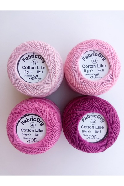 fabricorg مجموعة خيوط قطنية تشبه الإيتامين مكونة من 4 قطع (10 GR-NO.8)