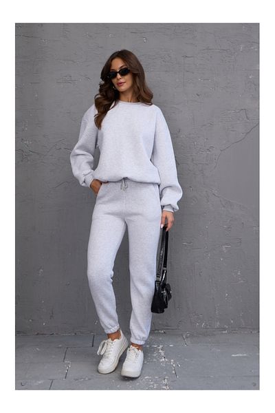 Elif Özbey Butik Γκρι φόρμα Jogger με κορδόνια