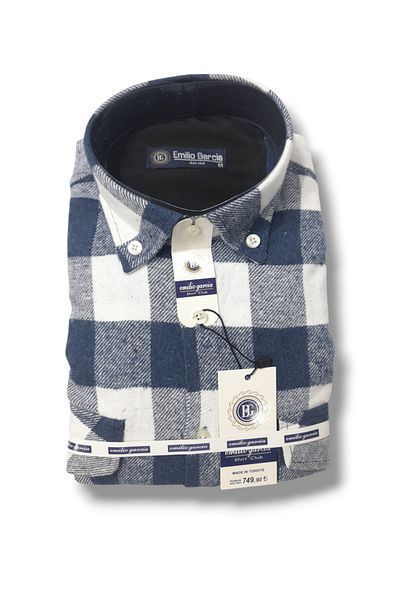 Emilio GARCİA Men's Lumberjack Shirt Thick Winter Double Pocket Buttoned