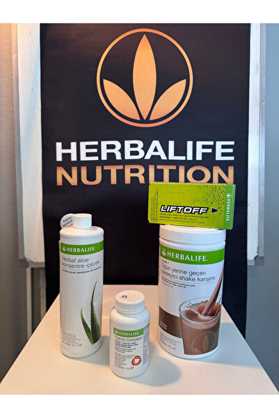 Herbalife 1 Adet Çikolata Aromalı Shake - Aloe 1 Adet - Thermo 1 Adet - Lifto...