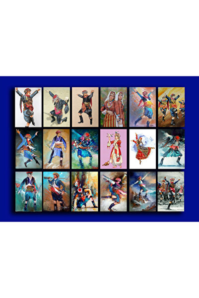 TELLGRAF Folklor Oyunları Temalı Kartpostal Seti (10x15 cm 18 Adet)