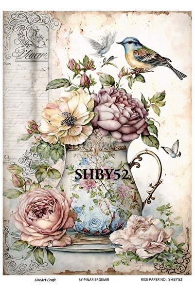 LİNEART SHABBY Serisi Pirinc Dekopaj Kagıdı  29X42cm No:SHBY52