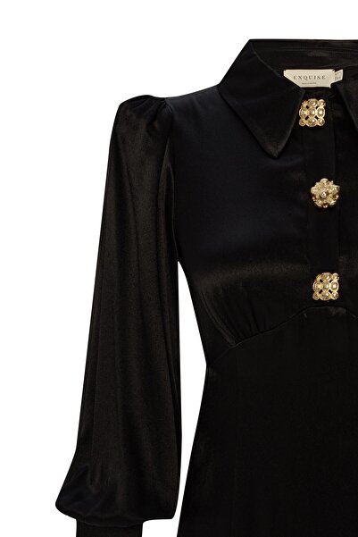 Exquise Yırtmaçlı Uzun  Regular Elbise