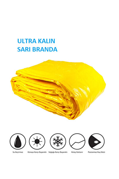 AKÇADIRCI 3x5 Sarı 170 gram Branda Çadır Su Geçirmez Pvc Tente Gölgelik Korum...