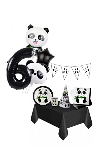 CANSIN 6 YAŞ PANDA DOĞUM GÜNÜ SETİ 8 KİŞİLİK