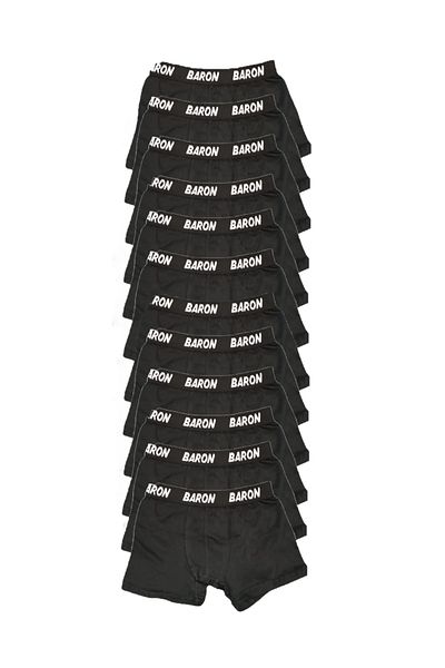 Pi Giyim 12 Τεμάχια Μαύρο Lycra Οικονομικό Boxer Short