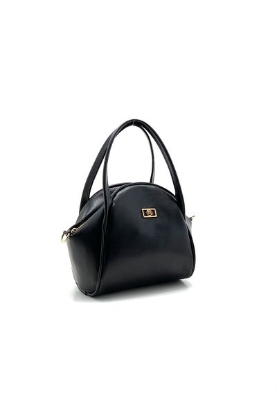 mossi Black Faux Leather Women's Hand and Shoulder Bag