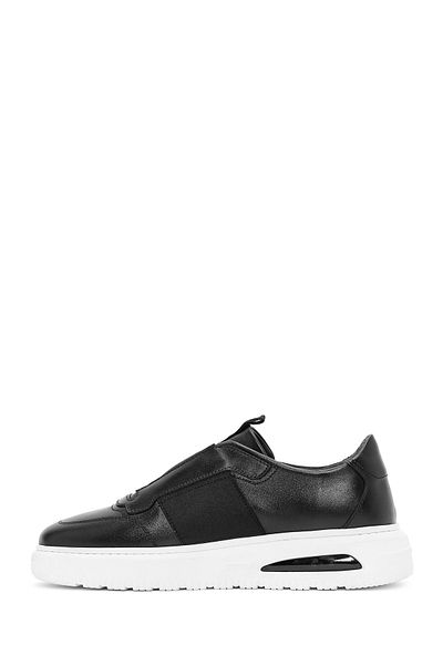 Derimod Ανδρικό δερμάτινο sneaker μαύρο με κορδόνια 24WFD 632018