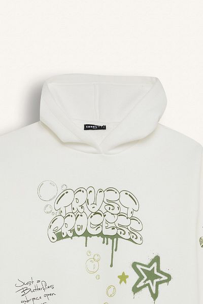 DeFacto Oversize Thick Sweatshirt with Hood and Back Print - D6705Ax24Wn