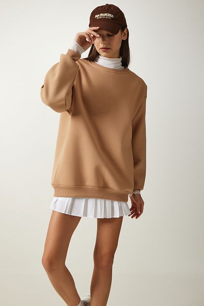 Lovelyİstanbul Basic Oversize Sweatshirt - Raster, Biscuit Low0001