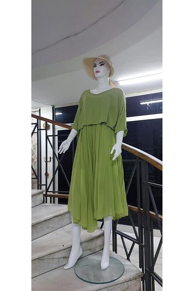 EREN STYLE Φόρεμα ιταλικής μουσελίνας λινό λουράκι - Μπλούζα & Σετ 2 τεμαχίων