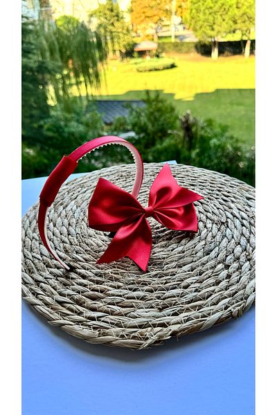 kombin takı Red Satin Girl's Crown and Buckle Holiday Crown (Crown and Buckle Can Be Used Separately)