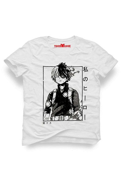 Tshirthane Ανδρικό Anime με στάμπα λευκό μπλουζάκι