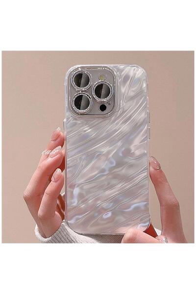 Zebana Apple iPhone 15 Pro Max Uyumlu Kılıf Zebana Dazz Silikon Kılıf Gri