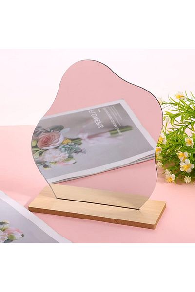 COOYA Acrylic Makeup Mirror with Stand,Desk Decor Vanity, Cloud Shape Frameless Mirror,for Bedroom