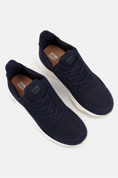 Fitflop Men Vitamin Ffx Knit Lace Up Casual Shoes, Navy Combo
