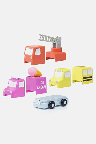 Cocomelon Build and Reveal Musical Vehicles Playset, Red Combo