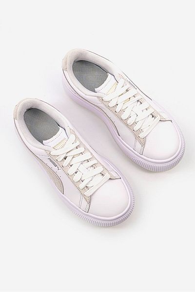Puma Women Suede Mayu Mix Lace Up Sport Shoes, White