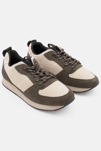 Tchibo Women Lace Up Sneaker Suede Casual Shoes, Olive