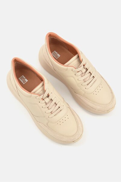 Fitflop Women F-Mode Leather Flatform Sneakers, Beige
