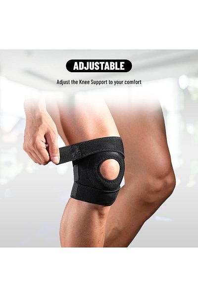Endless Adjustable Elastic Slip-in Knee Support - Pack of 2 | Black | Material: Neoprene