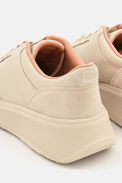 Fitflop Women Lace Up Flat Foam Flatform Outdoor Shoes, Stone Beige