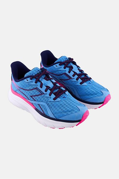 Diadora Kids Girl Equipe Nucleo Wide Lace Up Shoes, Blue Combo