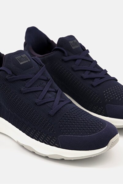 Fitflop Men Vitamin Ffx Knit Lace Up Casual Shoes, Navy Combo