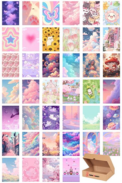 Anime Marketi Kawaii Temalı Duvar Poster Seti - Cute Kawaii Kızları Poster Se...