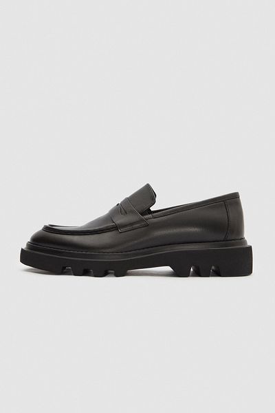 D'S Damat Δερμάτινα Loafer Παπούτσια με Μαύρη Ταινία Λεπτομέρεια