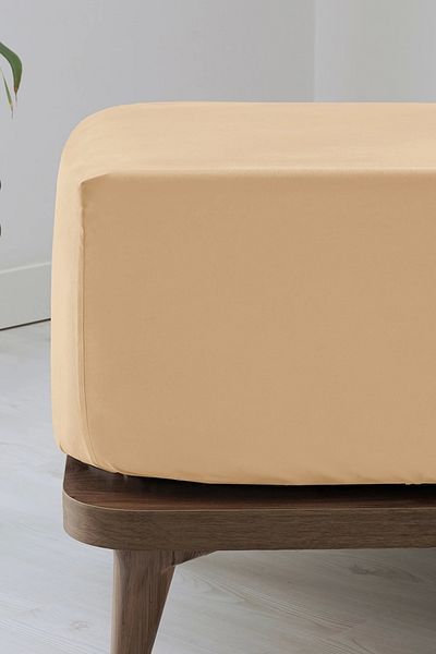İssimo Home ملاءة سرير رانفورس مقاس 180*200 سم باللون البيج