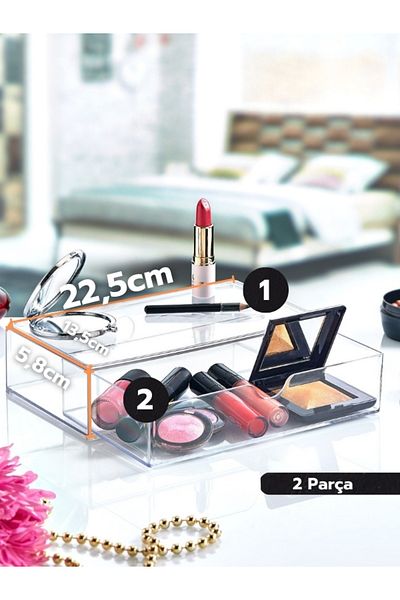 Box Up 22,5x13,5x 5,8 Cutie sertar pentru bijuterii de machiaj de dimensiuni mari Transparent 9003131