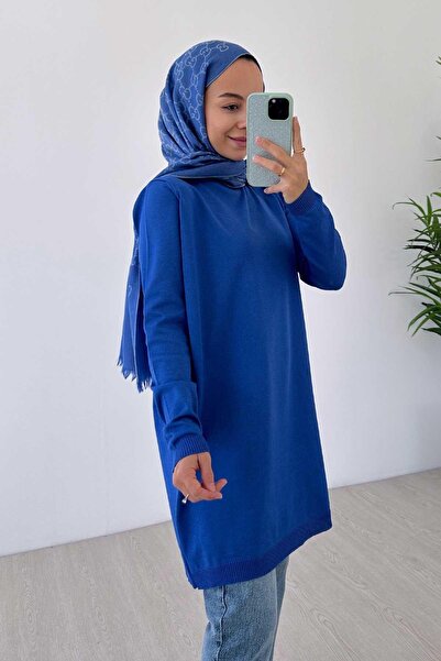 Ka Hijab Tunica de baza mercerizata - Saks Blue