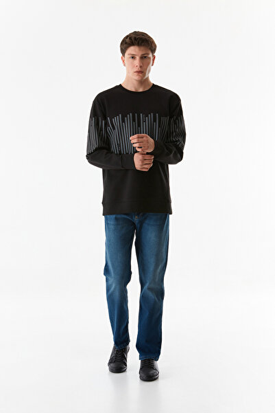 Fulla Moda Φούτερ με στάμπα με λαιμόκοψη