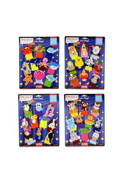 colezium 4 Set - 40 Pieces Sea Creatures, Flying, Safari and Farm Animals Finger Puppet